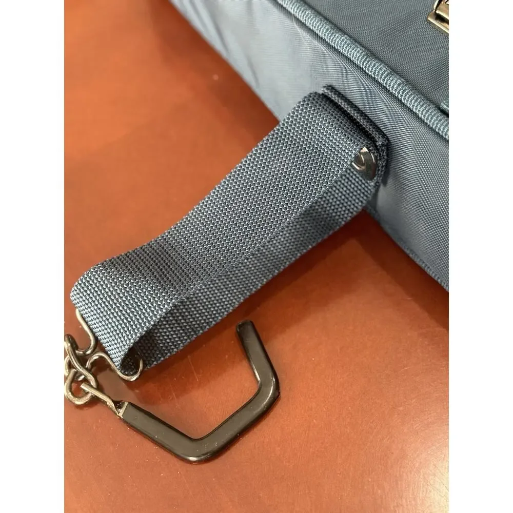 Vintage American Tourister Blue Nylon & Leather Garment Bag Travel Compact